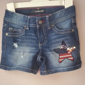Flio Sequin Jean Shorts NWOT americana
